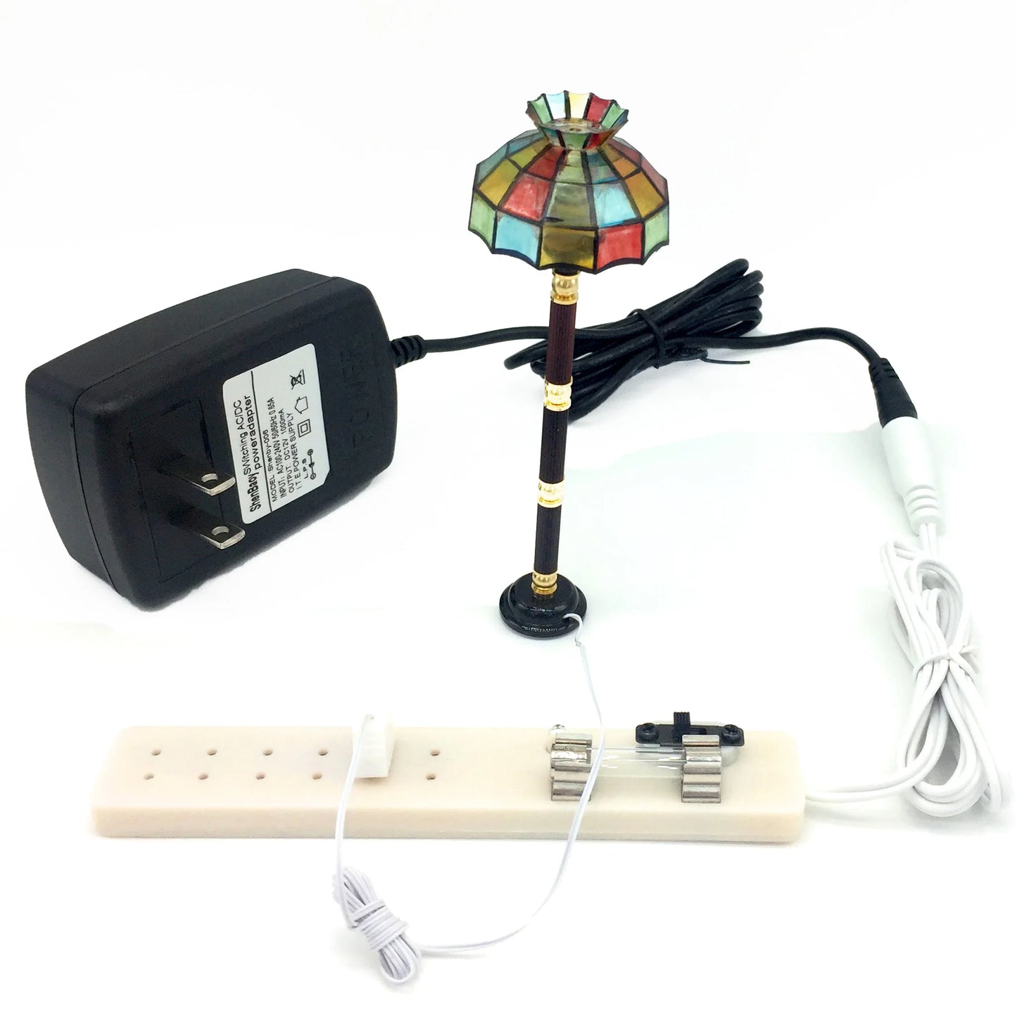 1:12 Scale Dollhouse Miniature Power Supply Adapter Transformer Strip Multiple Socket For Miniature Lamp Light Dollhouse Accessories