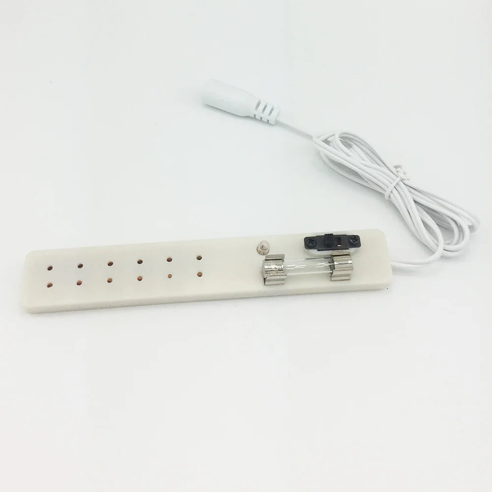1:12 Scale Dollhouse Miniature Power Supply Adapter Transformer Strip Multiple Socket For Miniature Lamp Light Dollhouse Accessories
