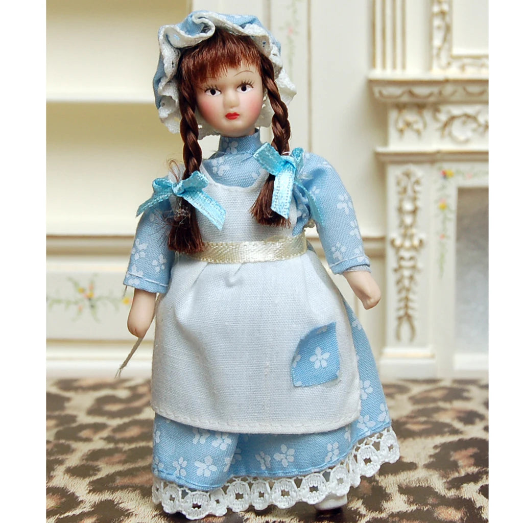 1:12 Scale Dollhouse Miniature Dolls With Display Stand For Doll House Accessories Mini Toys For Girls Boys