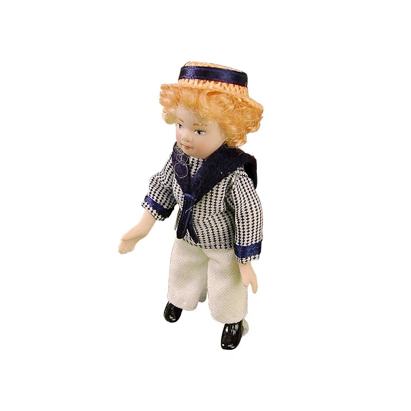 1:12 Scale Dollhouse Miniature Dolls With Display Stand For Doll House Accessories Mini Toys For Girls Boys
