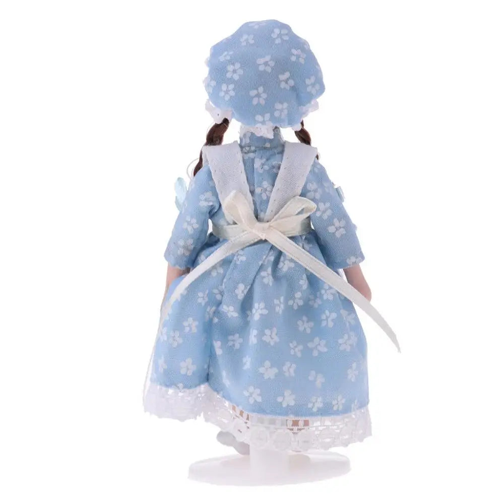 1:12 Scale Dollhouse Miniature Dolls With Display Stand For Doll House Accessories Mini Toys For Girls Boys