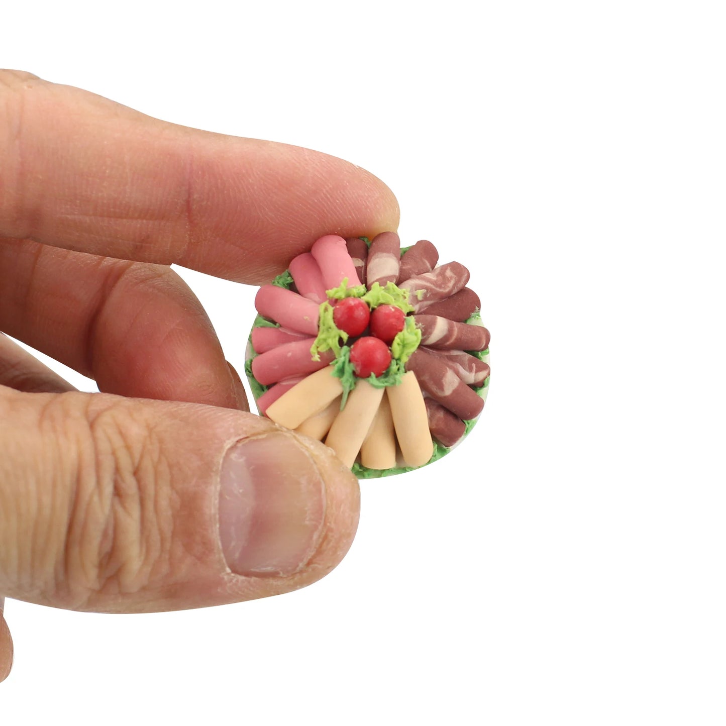 Plateau miniature pour hot pot et rouleaux de viande pour maison de poupée - Échelle 1/12