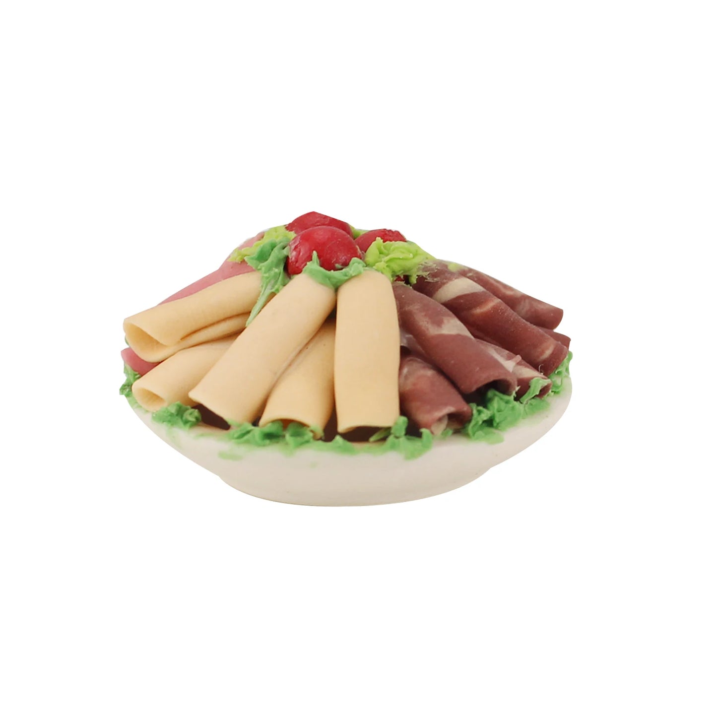 Plateau miniature pour hot pot et rouleaux de viande pour maison de poupée - Échelle 1/12
