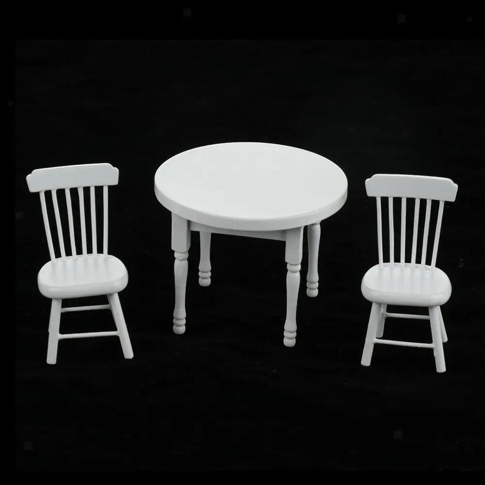 1:12 Scale Miniature Dining Table And Chairs Set For Dollhouse Accessories Miniature Furniture