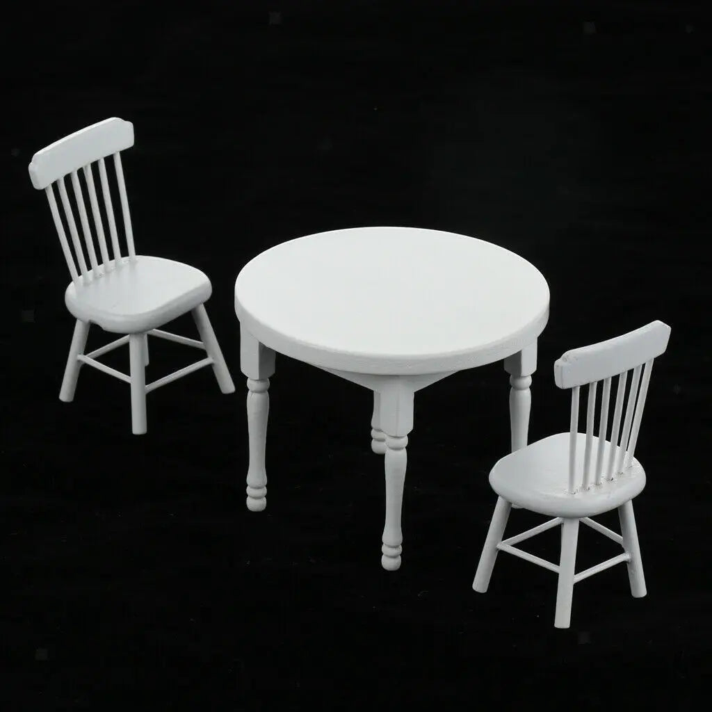 1:12 Scale Miniature Dining Table And Chairs Set For Dollhouse Accessories Miniature Furniture