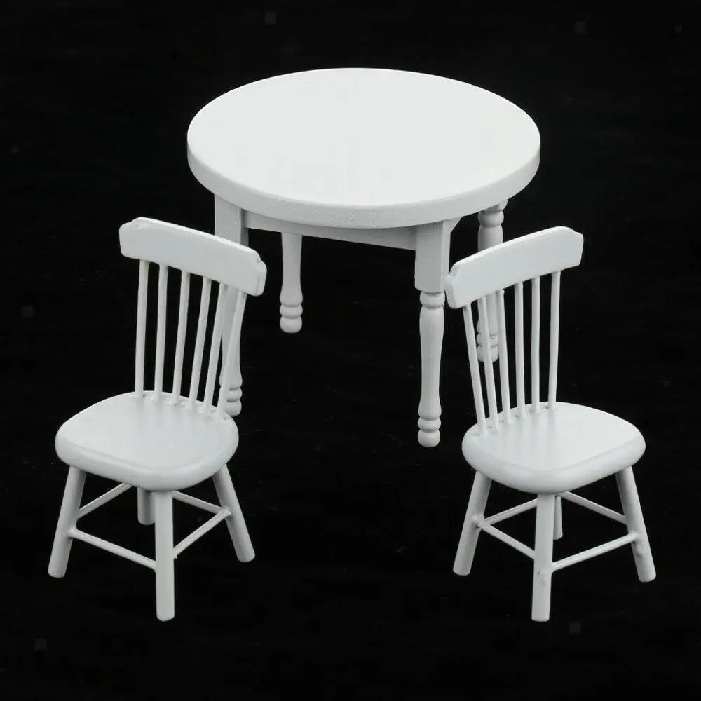 1:12 Scale Miniature Dining Table And Chairs Set For Dollhouse Accessories Miniature Furniture