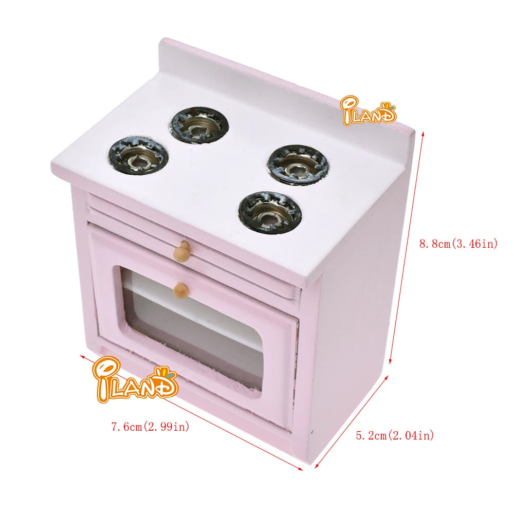1:12 Scale Miniature Kitchen Cabinet Basin Stove Roaster Dollhouse Furniture Accessories For Dolls
