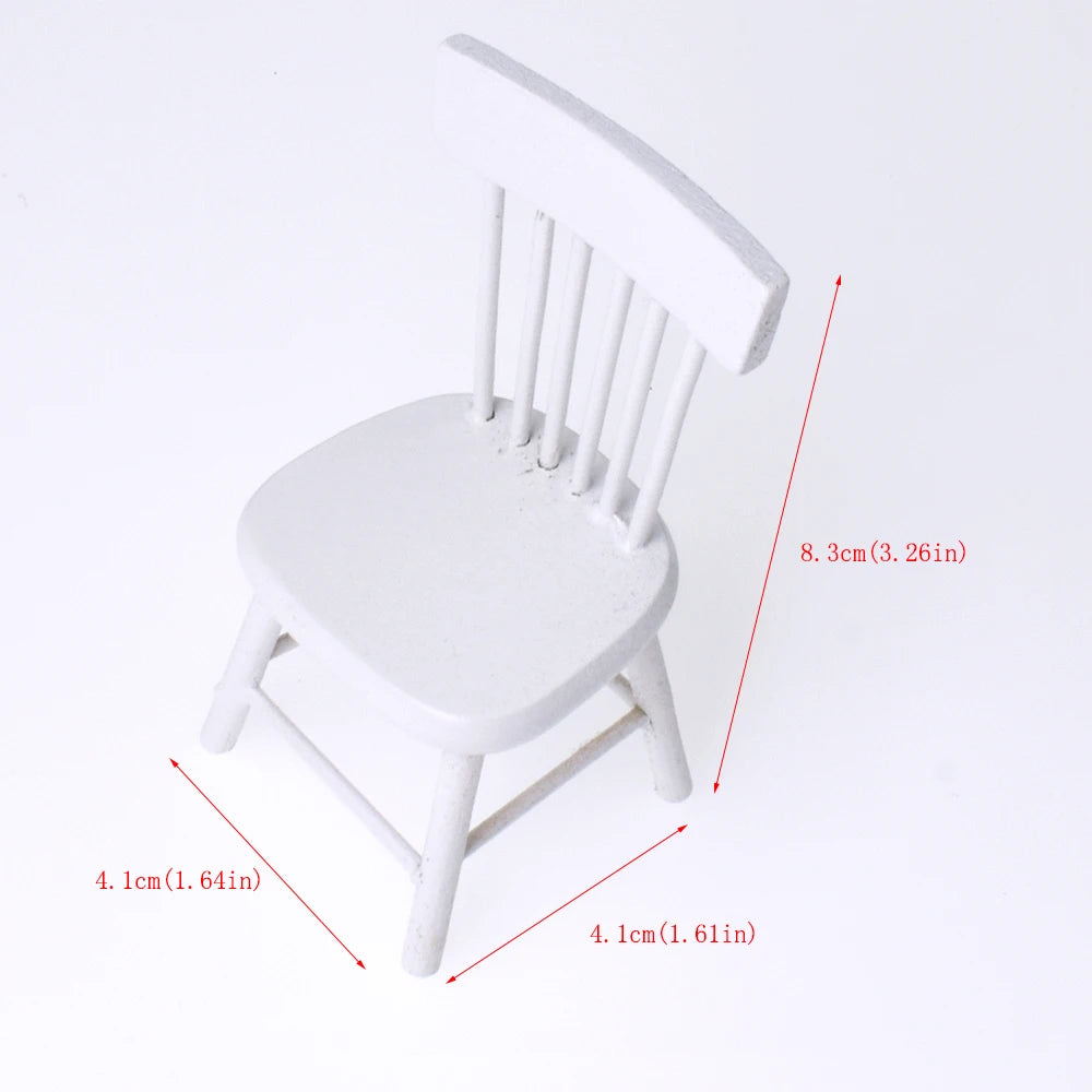1:12 Scale Miniature White Dining Table And Chairs Set Dollhouse Furniture Accessories For Mini Toys