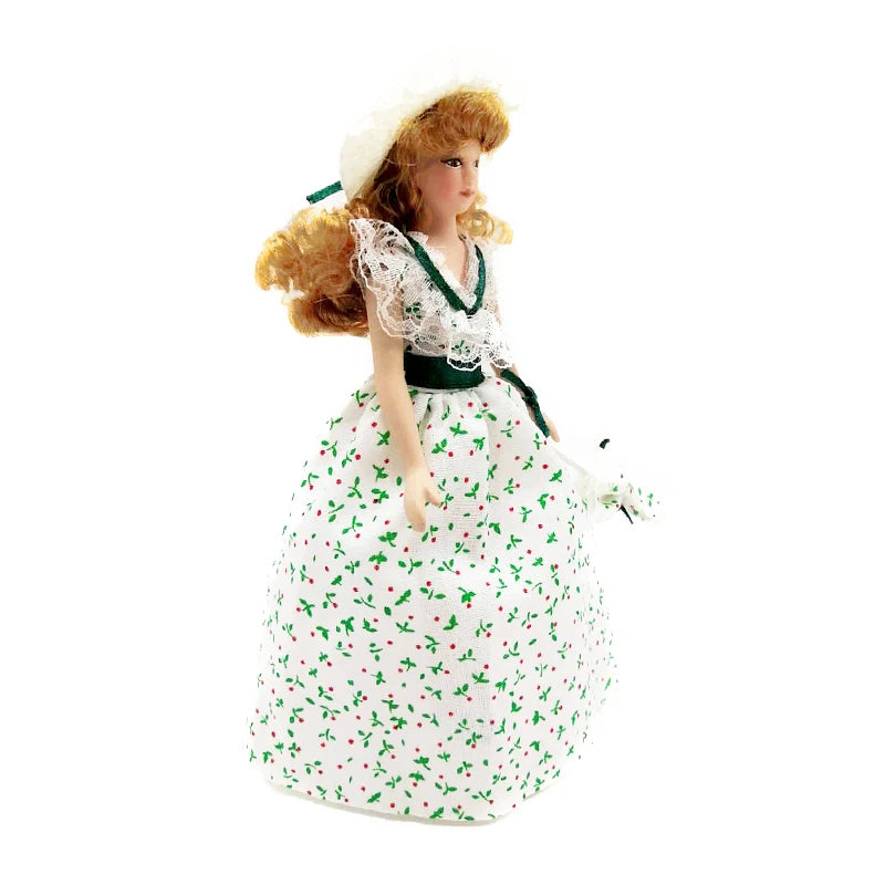 1:12 Scale Miniature Dollhouse Lady Doll With Stand Christmas Toy For Girls Boys Children