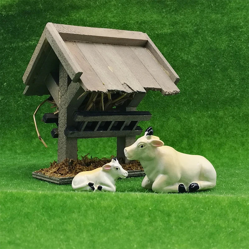 1:12 Scale Miniature Horse Stable Model Outdoor Garden Scene Dollhouse Accessories
