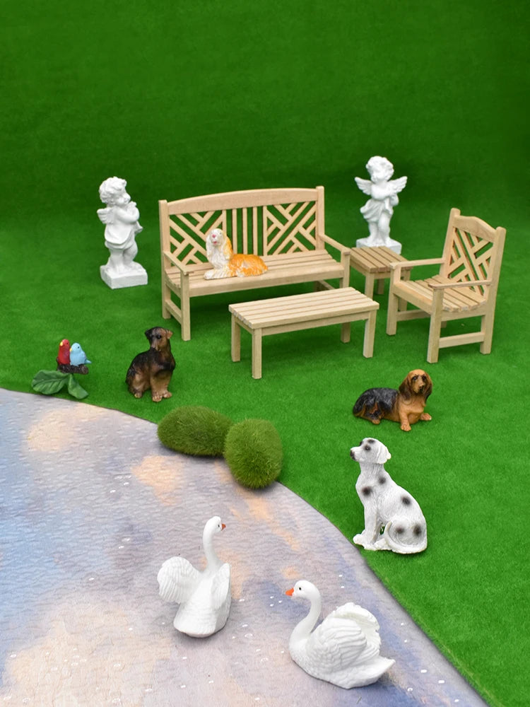1:12 Scale Miniature Swan Figurine Set Dollhouse Accessories Animal Model Home Ornament Fairy Garden Decoration DIY Craft