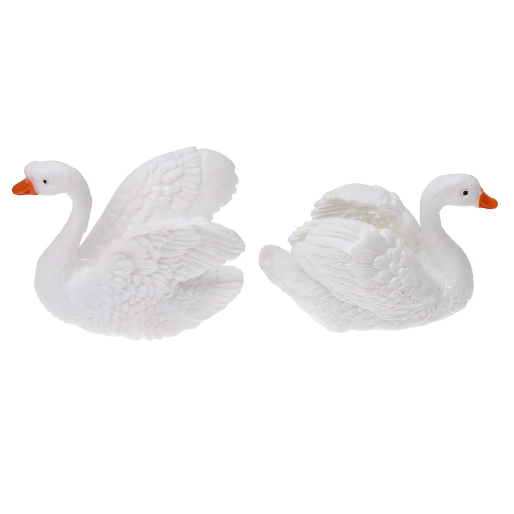 1:12 Scale Miniature Swan Figurine Set Dollhouse Accessories Animal Model Home Ornament Fairy Garden Decoration DIY Craft