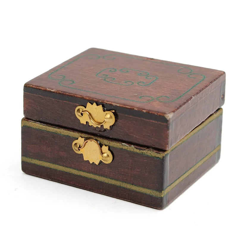 1:12 Scale Miniature Dressing Case Jewelry Box With Mirror For Dollhouse Perfume Storage