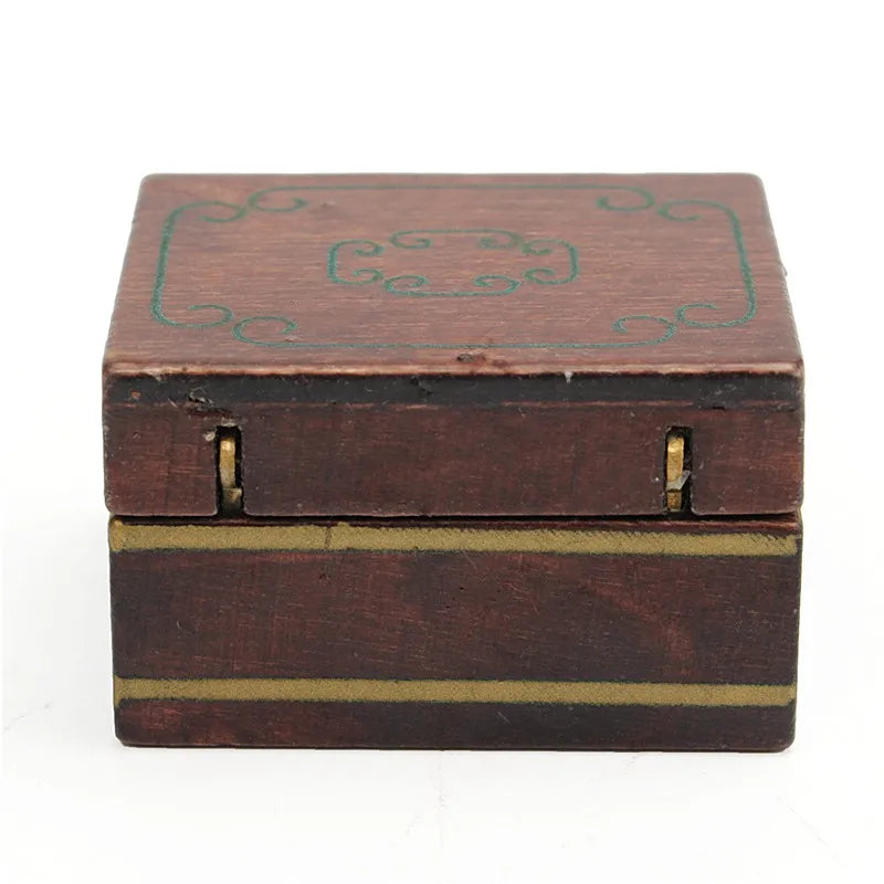 1:12 Scale Miniature Dressing Case Jewelry Box With Mirror For Dollhouse Perfume Storage