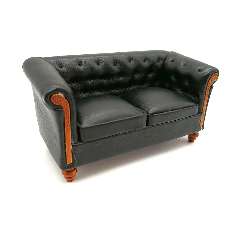 1:12 Scale Miniature Leather Sofa Chair Couch For Dollhouse Accessories Miniature Furniture Toy