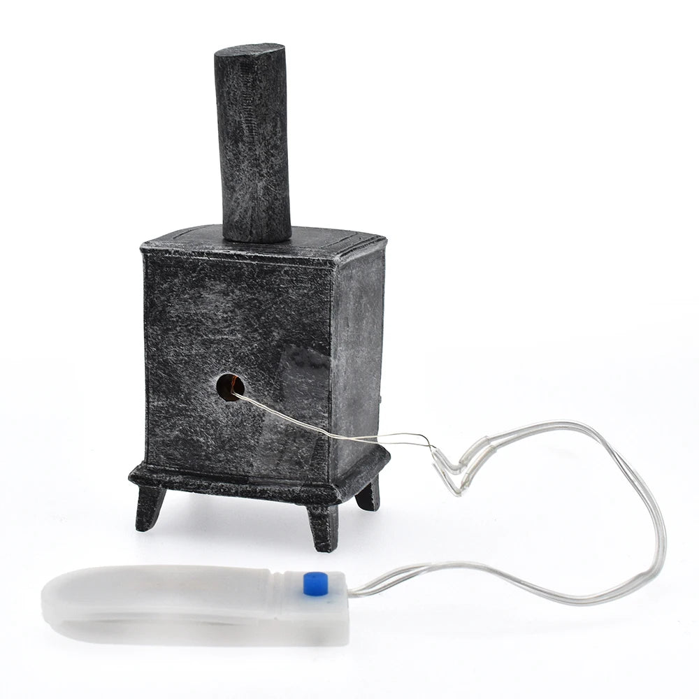 1:12 Scale Miniature Fireplace With Light Chimney For Dollhouse Accessories Simulation Model