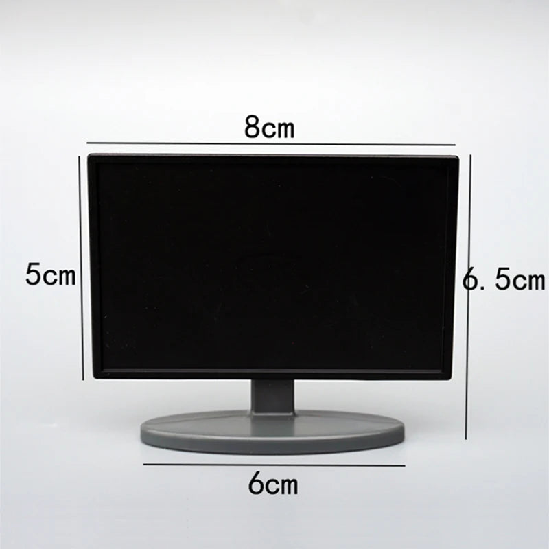 1:12 Scale Miniature TV Stand Bench Table Floor Lamp Set For Dollhouse Living Room Decor