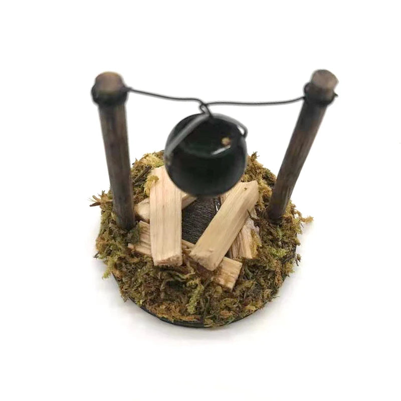 1:12 Scale Miniature Dollhouse Garden Villa Hanging Furnace Outdoor Picnic Pastoral Style Accessories DIY Model