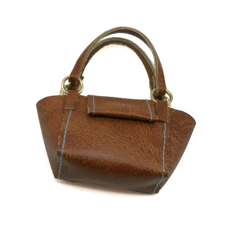 1:12 Scale Miniature Leather Handbag Purse Lady Shoulder Bag Fashion Doll Accessories