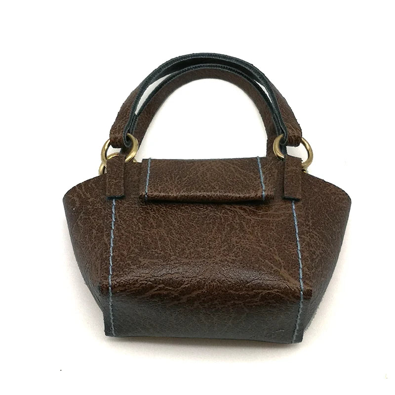 1:12 Scale Miniature Leather Handbag Purse Lady Shoulder Bag Fashion Doll Accessories
