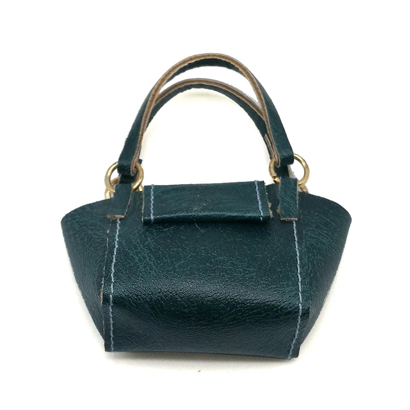 1:12 Scale Miniature Leather Handbag Purse Lady Shoulder Bag Fashion Doll Accessories