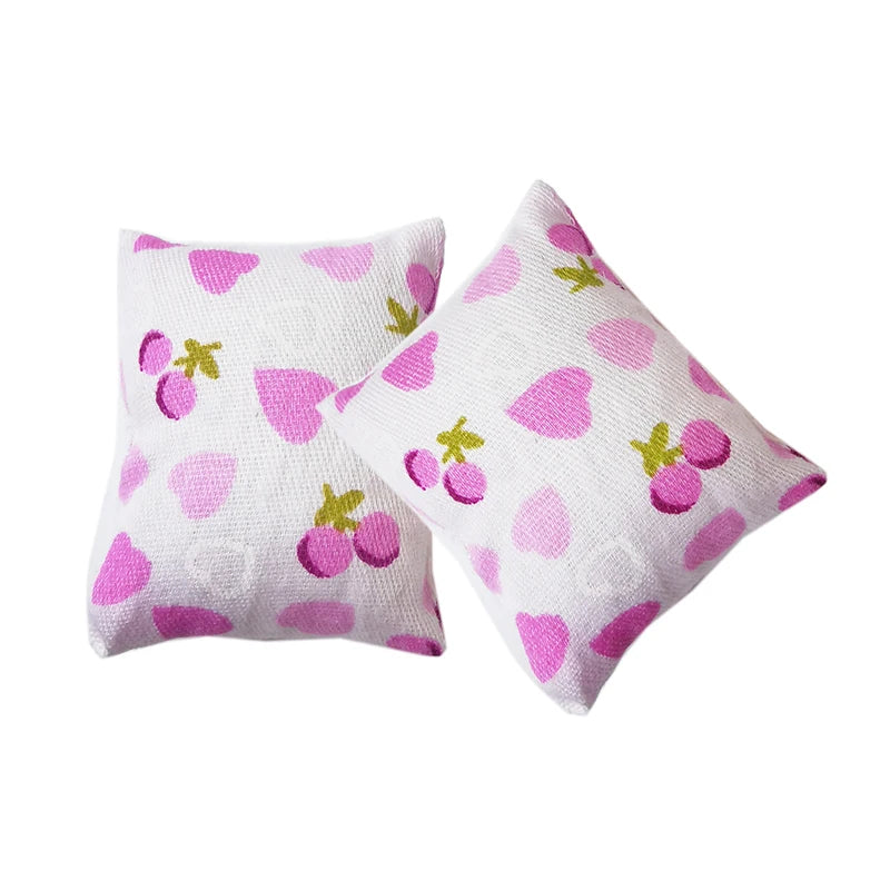 1:12 Scale Miniature Cushion Pillow Set For Sofa Couch Chair Bed Dollhouse Accessories Home Decor