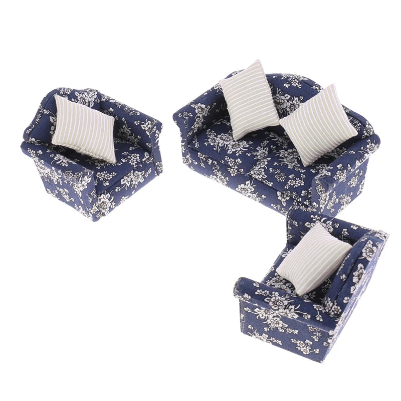 1:12 Scale Miniature Cushion Pillow Set For Sofa Couch Chair Bed Dollhouse Accessories Home Decor