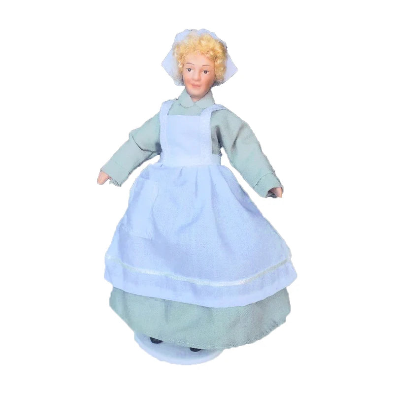 1:12 Scale Miniature Dolls With Stand For Dollhouse Accessories Housemaid Chef Old Man Servant Mold Toys For Children