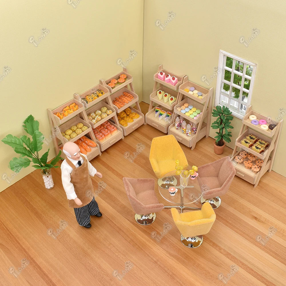 1:12 Scale Miniature Dolls With Stand For Dollhouse Accessories Housemaid Chef Old Man Servant Mold Toys For Children