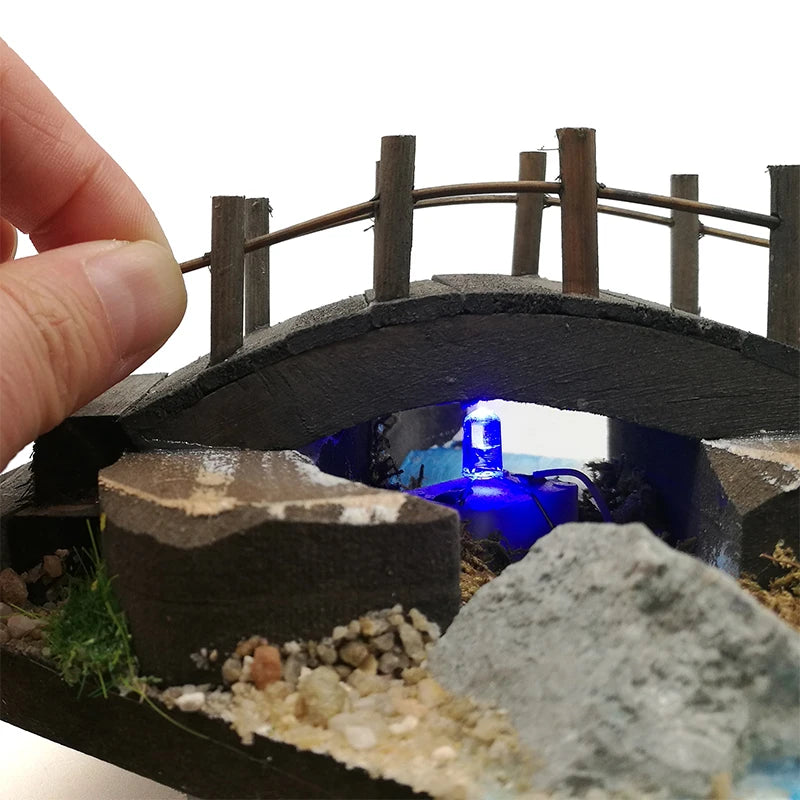 1:12 Scale Miniature Dollhouse Bridge Water Scene Model OG009