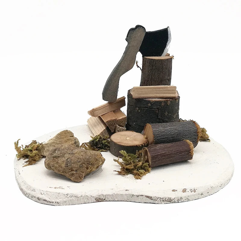 1:12 Scale Miniature Wooden Chopping Block Dollhouse Accessory Kitchen Scene Model