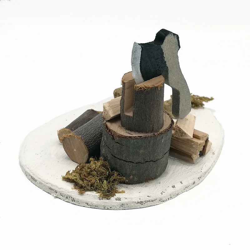 1:12 Scale Miniature Wooden Chopping Block Dollhouse Accessory Kitchen Scene Model