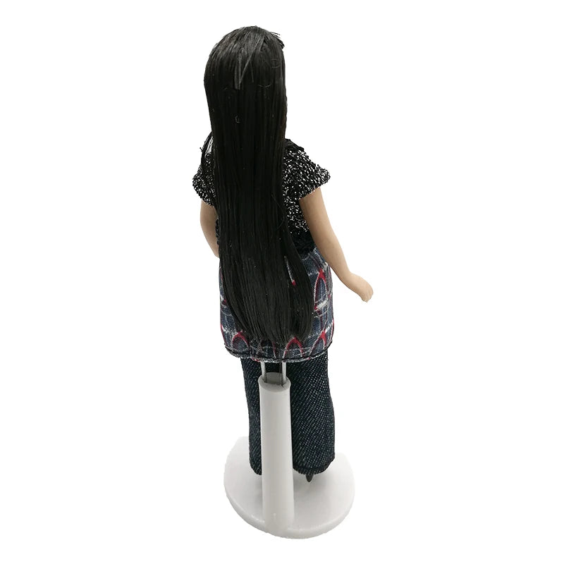 1:6 Scale Miniature Porcelain Doll Modern Housewife For Dollhouse Accessories