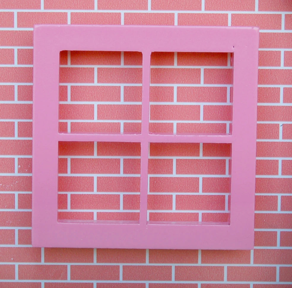 1:12 Scale Miniature Wooden Fairy Window With 4 Panes For Dollhouse DIY Accessories Miniature Furniture