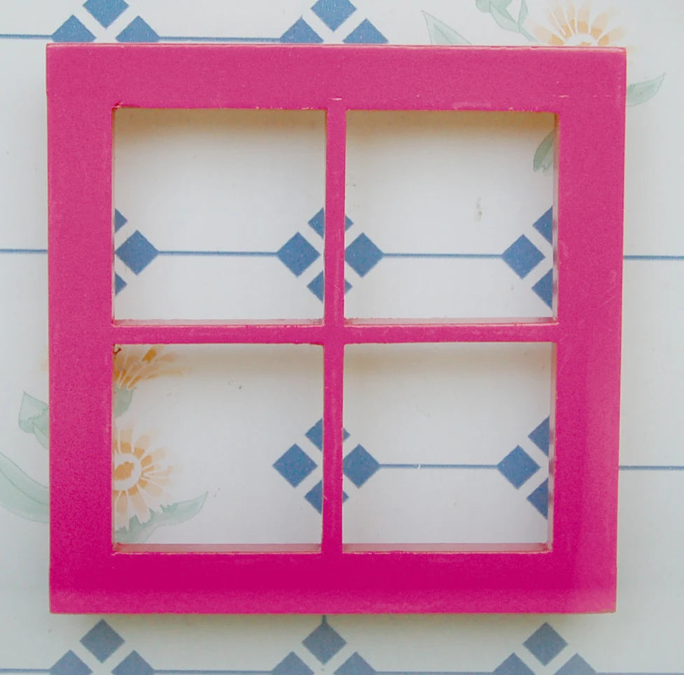 1:12 Scale Miniature Wooden Fairy Window With 4 Panes For Dollhouse DIY Accessories Miniature Furniture
