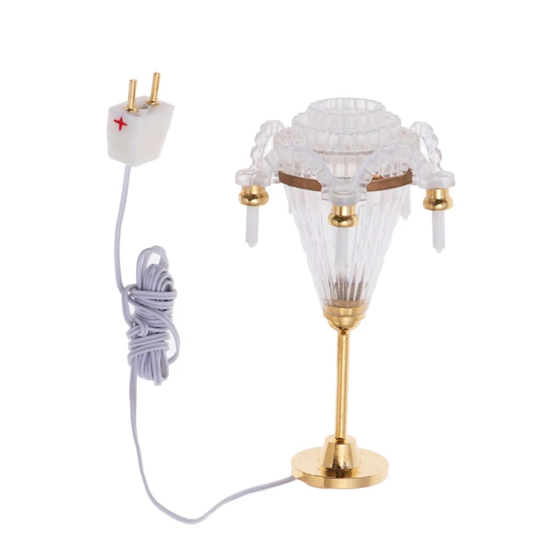 1:12 Scale Miniature Dollhouse 5V Lamp Light With Electric Wire Plug For Phone Charger Computer Interface Decor