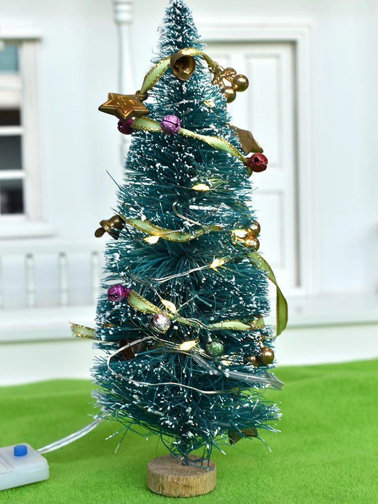 1:12 Scale Miniature Christmas Tree Dollhouse Accessories Mini Plant Decor 2Pcs