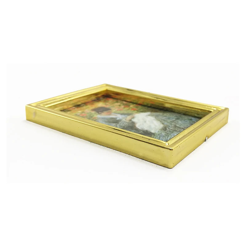 Pintura al óleo enmarcada en miniatura a escala 1:12, arte de pared, decoración para casa de muñecas, accesorios de bricolaje