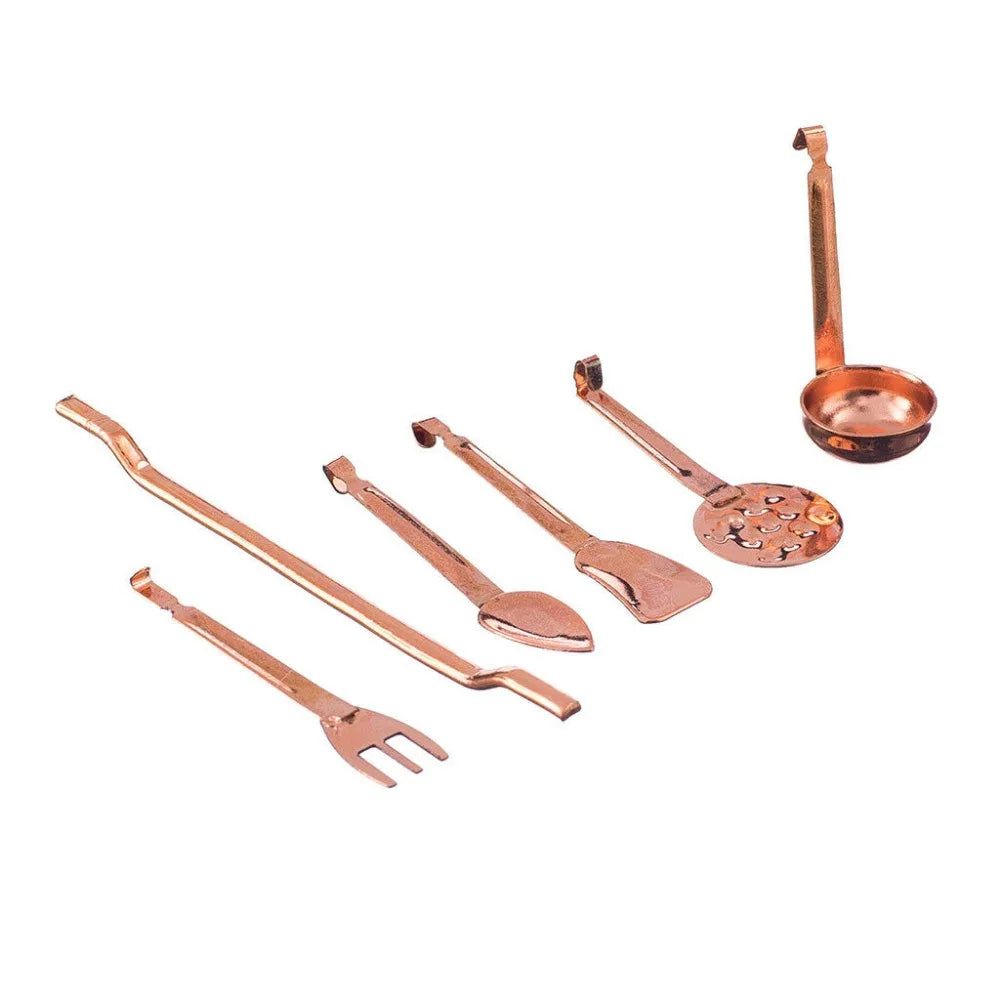 1:12 Scale Miniature Kitchen Utensils Set Cooking Tools Shovel Soup Spoon Storage Holder For Dollhouse Decor Accessories