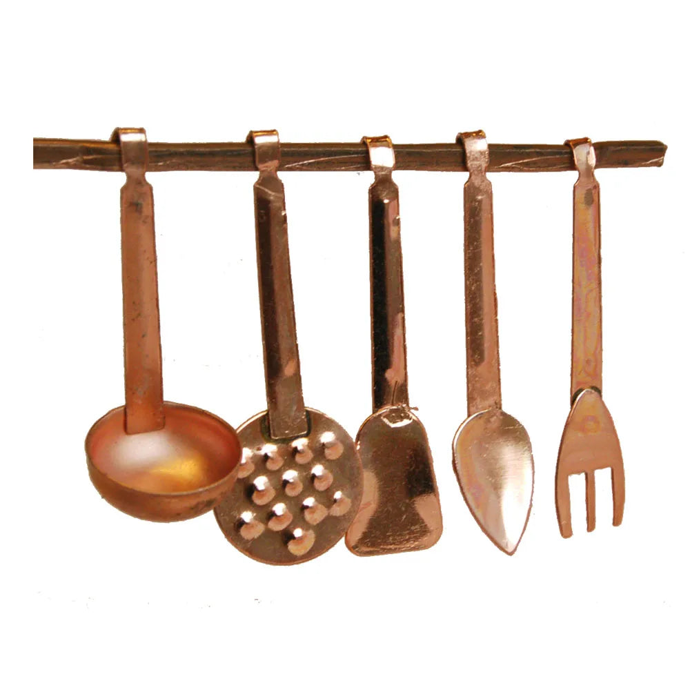 1:12 Scale Miniature Kitchen Utensils Set Cooking Tools Shovel Soup Spoon Storage Holder For Dollhouse Decor Accessories