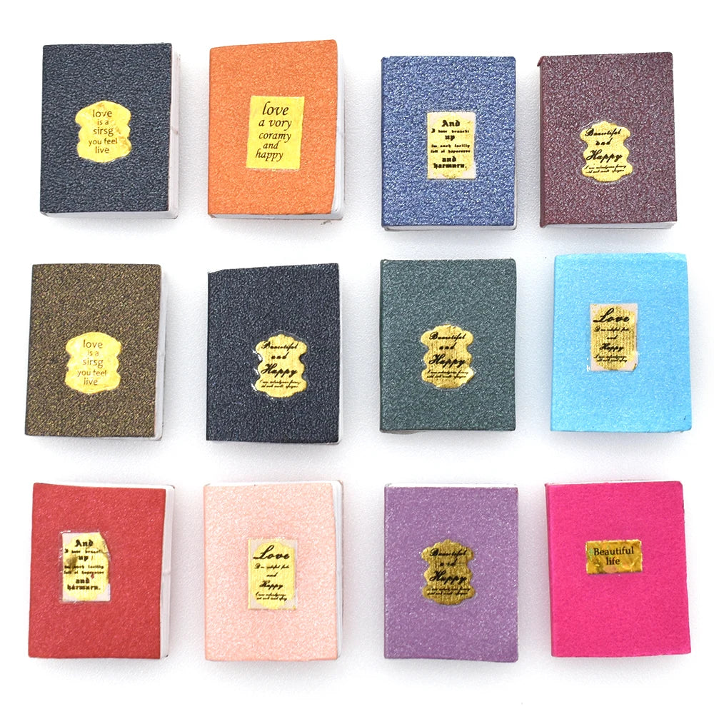 1:12 Scale Miniature Book Set For Dollhouse Decoration Miniature Furniture Accessories