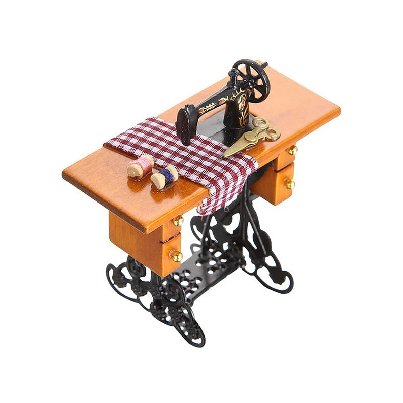 1:12 Scale Miniature Sewing Machine Dollhouse Furniture Accessories For Doll House Decor Toy