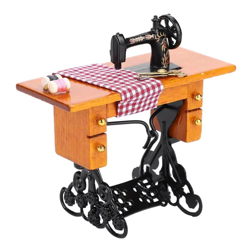 1:12 Scale Miniature Sewing Machine Dollhouse Furniture Accessories For Doll House Decor Toy