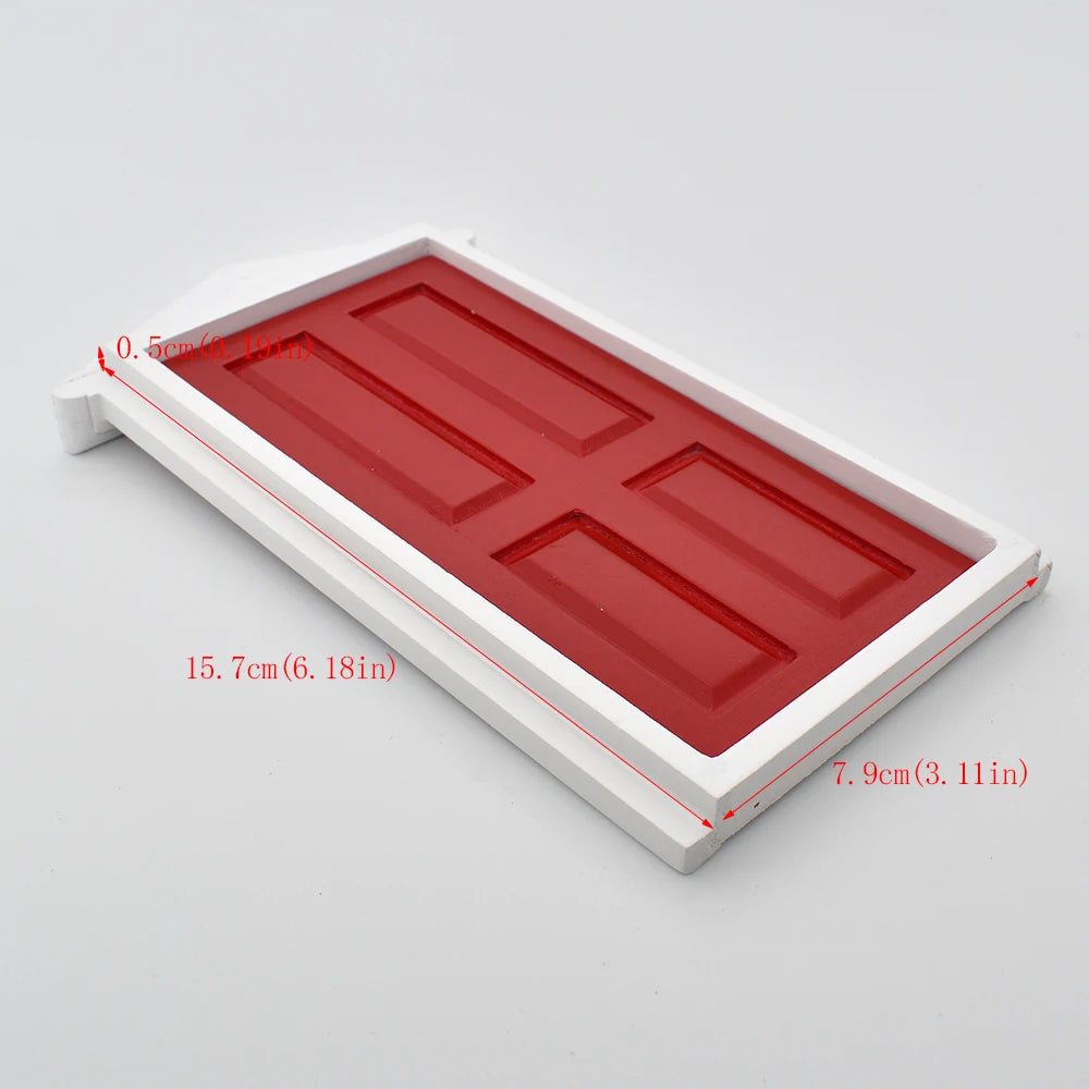 1:12 Scale Miniature Fairy Door Triangle Roof With Hardware Knock Mailbox Doorbell For Dollhouse Accessories