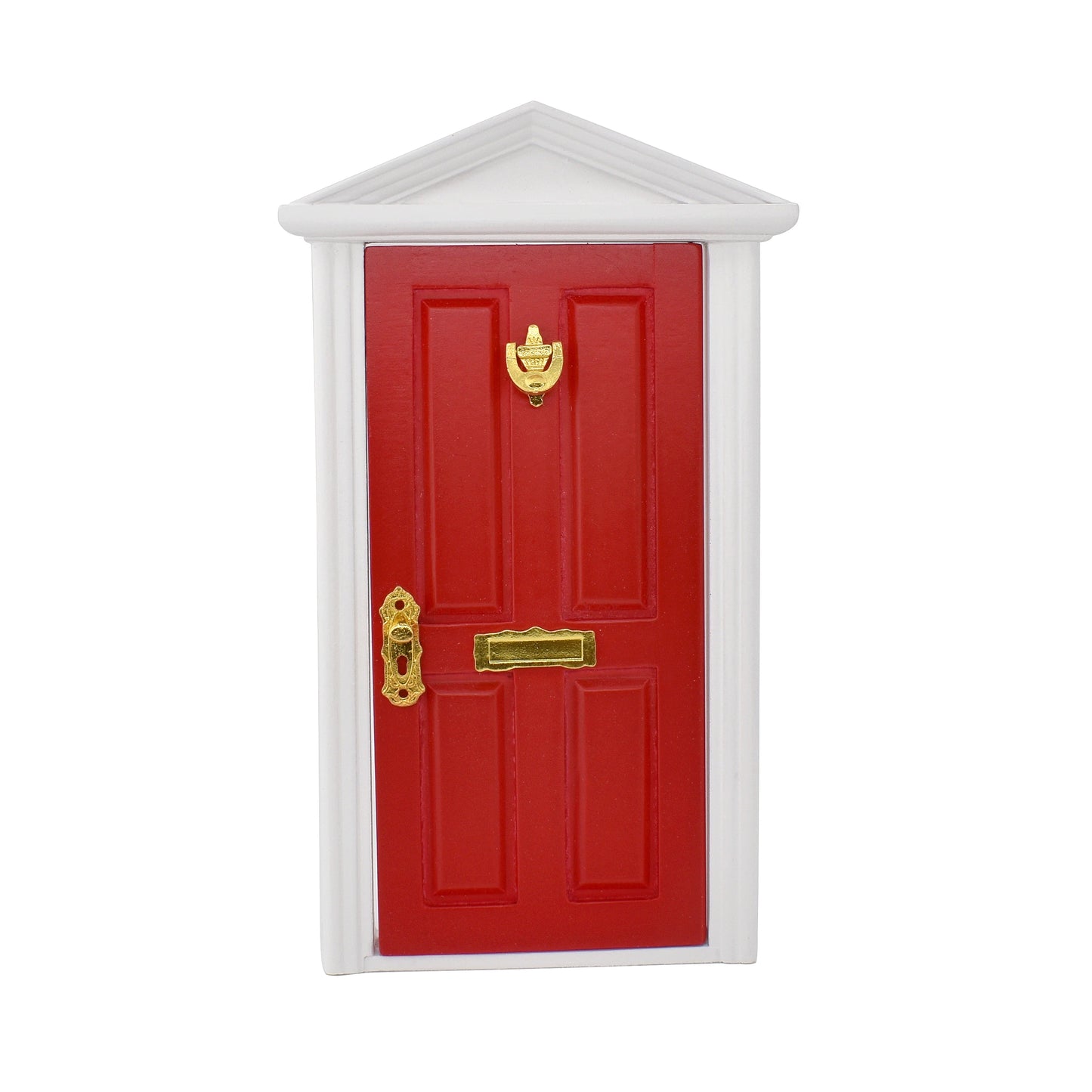 1:12 Scale Miniature Fairy Door Triangle Roof With Hardware Knock Mailbox Doorbell For Dollhouse Accessories