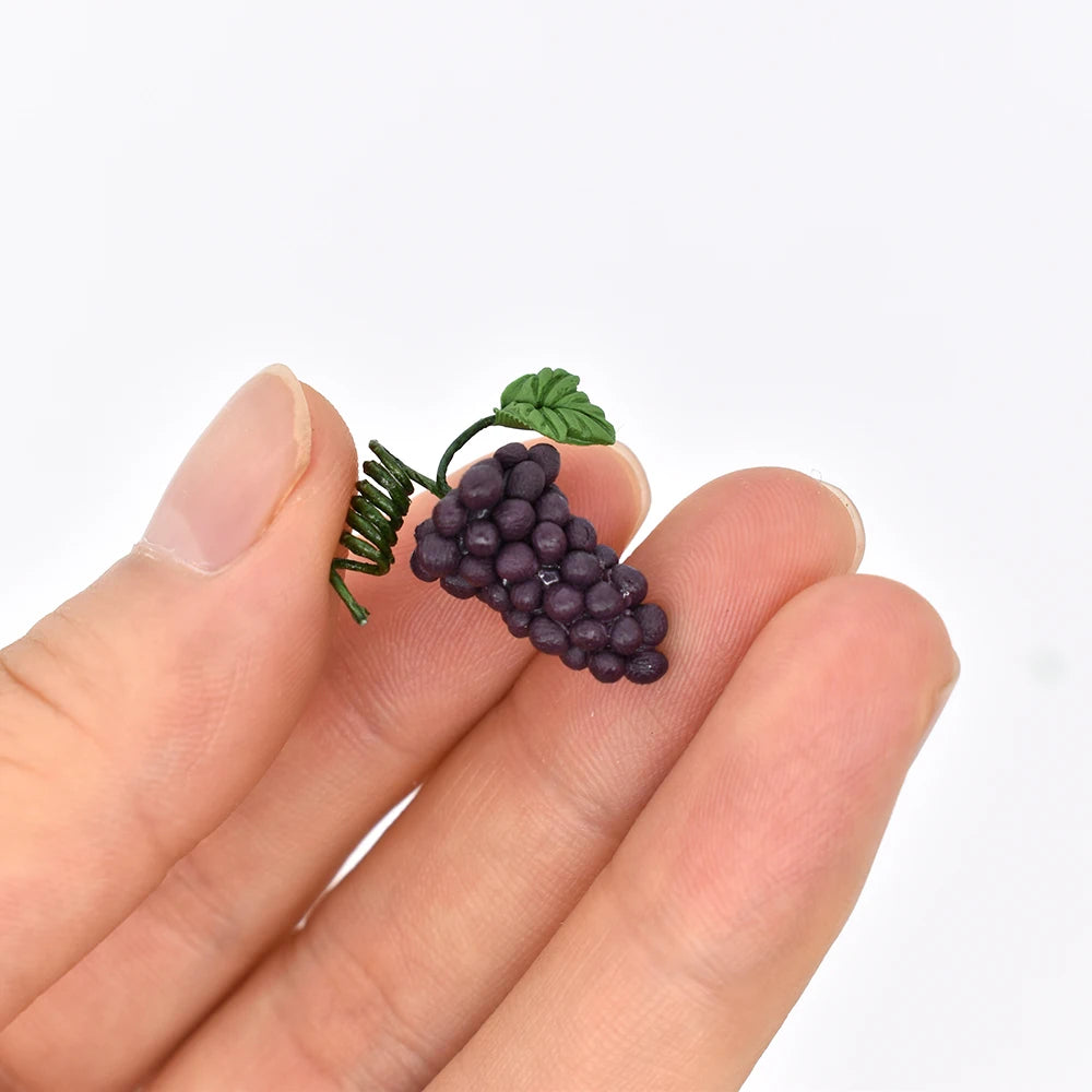 1:12 Scale Miniature Dollhouse Food Set Apple Orange Grape Mini Fruits For Dollhouse Accessories DIY Toy For Children