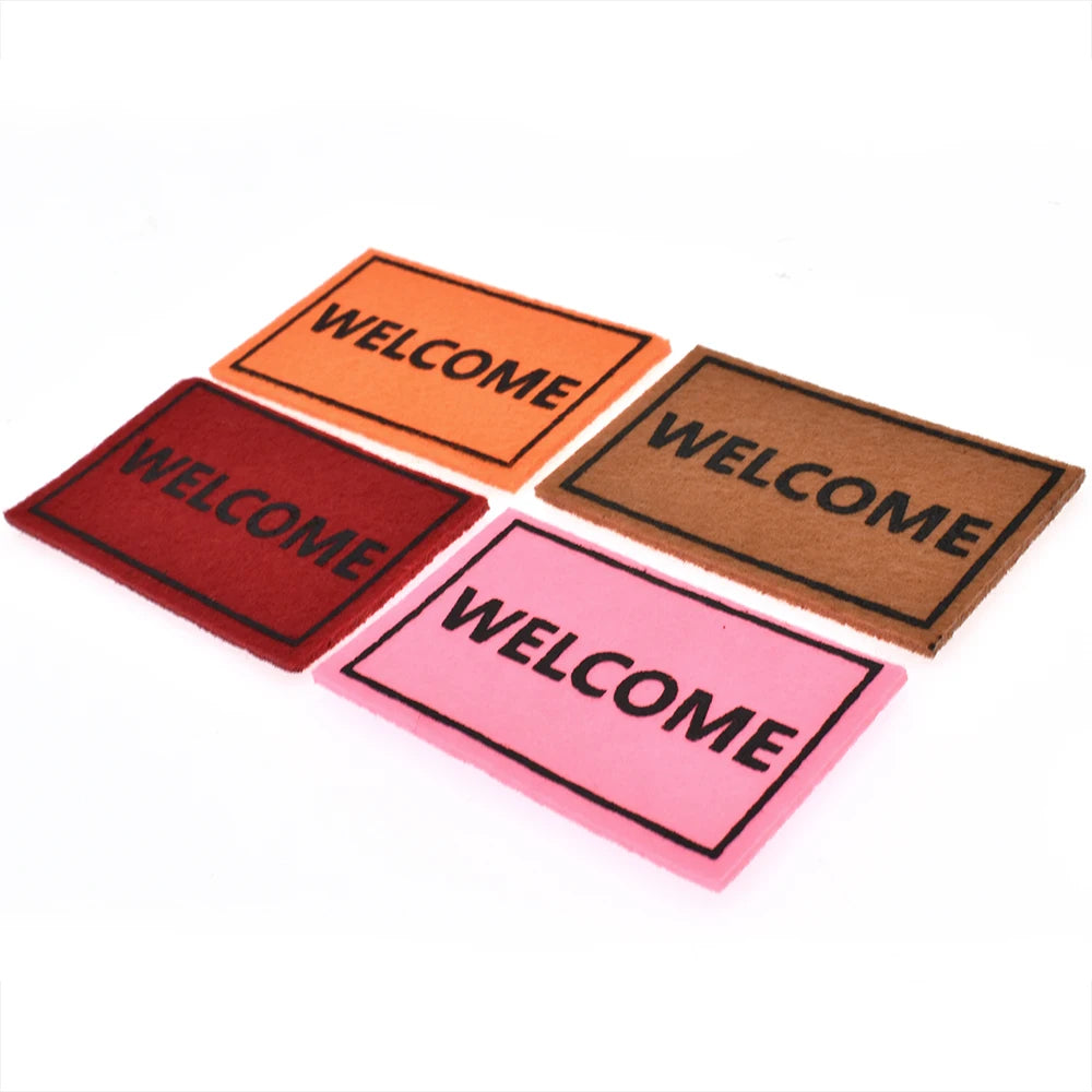 1:12 Scale Mini Welcome Doormat For Dollhouse Entrance Door Rug Carpet Cloth Floor DIY Miniature Dollhouse Accessories