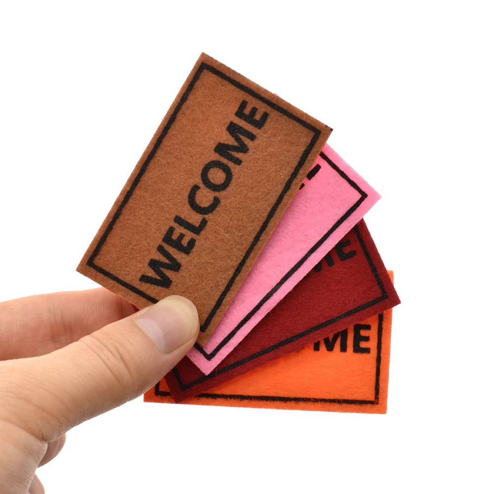 1:12 Scale Mini Welcome Doormat For Dollhouse Entrance Door Rug Carpet Cloth Floor DIY Miniature Dollhouse Accessories