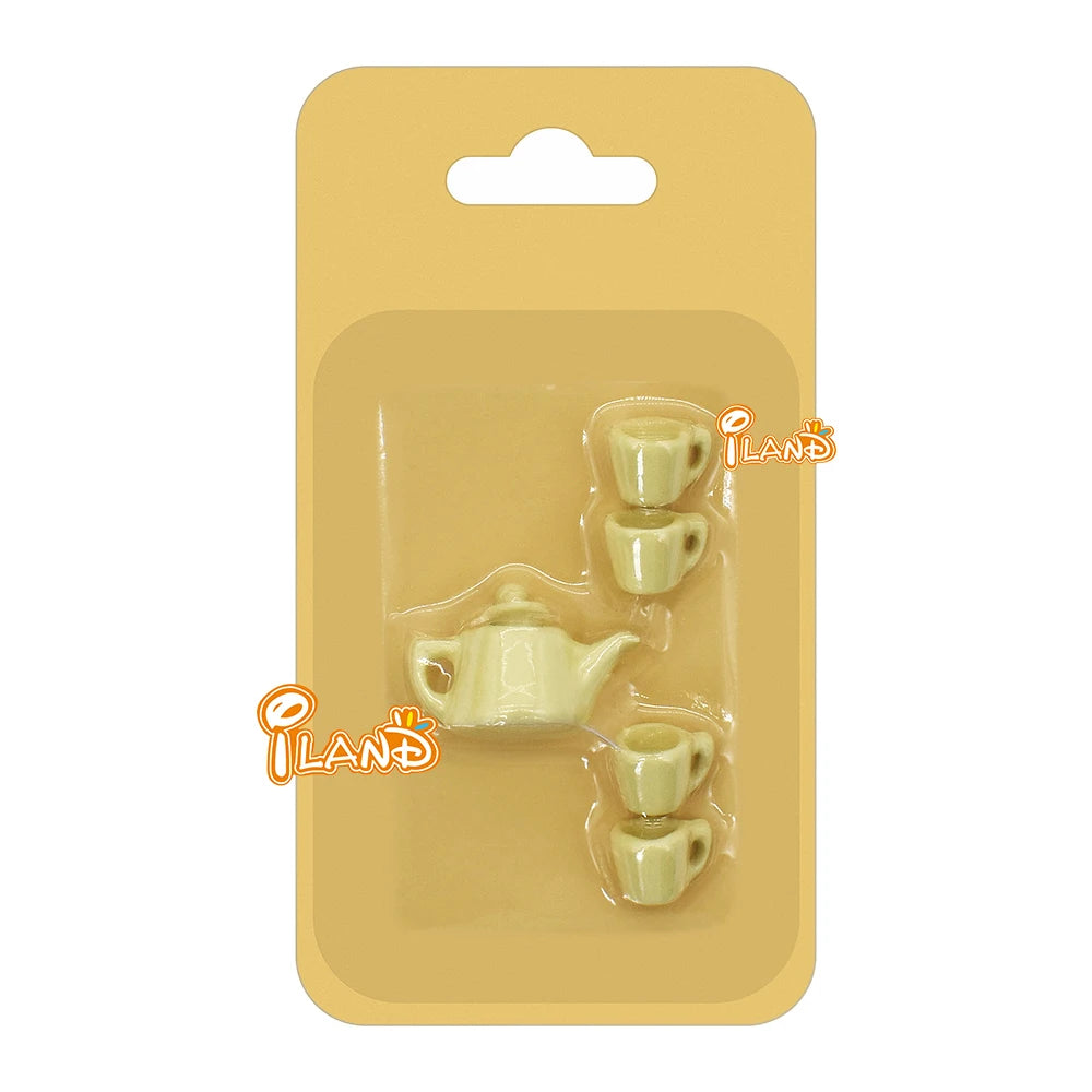 1:12 Scale Miniature Tea Set Porcelain Kettle Pot Cup Dollhouse Accessories Teaware Miniature Furniture