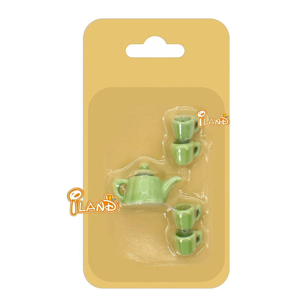 1:12 Scale Miniature Tea Set Porcelain Kettle Pot Cup Dollhouse Accessories Teaware Miniature Furniture